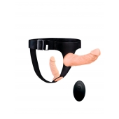 Женский страпон с 2 насадками, вибрацией и пультом ДУ - Erowoman-Eroman - купить с доставкой в Рыбинске