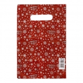 Красный подарочный новогодний пакет с вырубной ручкой (20х30 см) - Сима-Ленд - купить с доставкой в Рыбинске