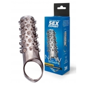 Дымчатая насадка на пенис с шипами и выпуклостями - 12 см. - Sex Expert - в Рыбинске купить с доставкой