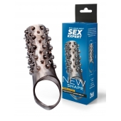 Дымчатая насадка на пенис с шипами и выпуклостями - 12,5 см. - Sex Expert - в Рыбинске купить с доставкой