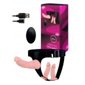 Женский страпон с 3 насадками и вибрацией - Erowoman-Eroman - купить с доставкой в Рыбинске