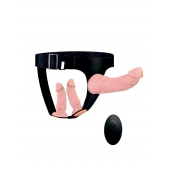 Женский страпон с 3 насадками и вибрацией - Erowoman-Eroman - купить с доставкой в Рыбинске