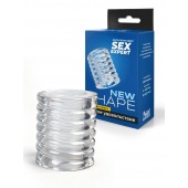 Прозрачная сквозная насадка на пенис с ребрышками - Sex Expert - в Рыбинске купить с доставкой