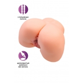 Телесный мастурбатор в форме попки с 2 любовными входами - No Name - в Рыбинске купить с доставкой