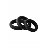 Набор из 3 черных эрекционных колец Smooth Silicone Cockring Pack - Dream Toys - в Рыбинске купить с доставкой