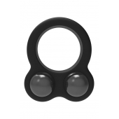 Черное эрекционное кольцо с утяжелителями Cockring Dual Weight - Dream Toys - в Рыбинске купить с доставкой