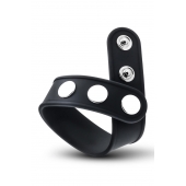 Черное эрекционное кольцо на кнопках - Blush Novelties - в Рыбинске купить с доставкой