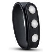 Черное эрекционное кольцо на кнопках - Blush Novelties - в Рыбинске купить с доставкой