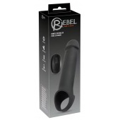 Черная вибронасадка для пениса с хомутом для мошонки и пультом ДУ Remote Controlled Penis Extension - Orion - в Рыбинске купить с доставкой