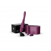 Фиолетовая секс-машина с функцией нагрева, насадками и присоской Sesh - Zalo - купить с доставкой в Рыбинске