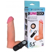 Фаллическая насадка Харнесс UNICOCK 5,5  с вибрацией - 17 см. - LOVETOY (А-Полимер) - купить с доставкой в Рыбинске