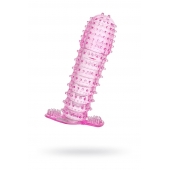 Гелевая розовая насадка с шипами - 12 см. - Toyfa Basic - в Рыбинске купить с доставкой