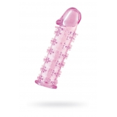 Гелевая розовая насадка на фаллос с шипами - 12 см. - Toyfa Basic - в Рыбинске купить с доставкой