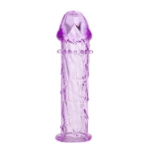 Гладкая фиолетовая насадка с усиками под головкой - 12,5 см. - Toyfa Basic - в Рыбинске купить с доставкой