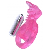 Розовая вибронасадка со стимулятор клитора   Язычок - Toyfa Basic - в Рыбинске купить с доставкой