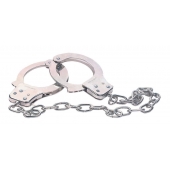 Наручники из металла с длинной цепочкой CHROME HANDCUFFS METAL HANDCUFFS W. KEY - NMC - купить с доставкой в Рыбинске