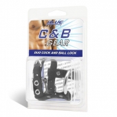 Утяжка на пенис на замочке Duo Cock And Ball Lock - BlueLine - купить с доставкой в Рыбинске