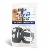 Утяжка на пенис с клёпками Duo Snap Cock And Ball Ring - BlueLine - купить с доставкой в Рыбинске