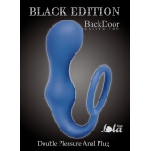 Синее эрекционное кольцо с анальной пробкой Double Pleasure Anal Plug - Lola Games - в Рыбинске купить с доставкой