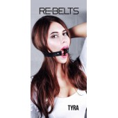 Чёрный кожаный чокер-кляп Tyra Black - Rebelts - купить с доставкой в Рыбинске