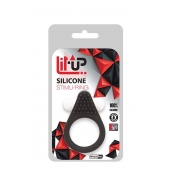 Чёрное эрекционное кольцо LIT-UP SILICONE STIMU RING 1 BLACK - Dream Toys - в Рыбинске купить с доставкой