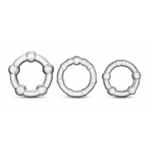 Набор из 3 прозрачных эрекционных колец Stay Hard Beaded Cockrings - Blush Novelties - в Рыбинске купить с доставкой