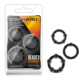 Набор из 3 чёрных эрекционных колец Stay Hard Beaded Cockrings - Blush Novelties - в Рыбинске купить с доставкой