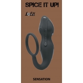 Серое эрекционное кольцо Sensation с анальным стимулятором - Lola Games - в Рыбинске купить с доставкой
