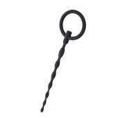 Чёрный уретральный плаг с кольцом - ToyFa - купить с доставкой в Рыбинске