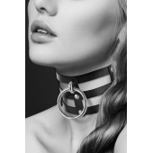 Чёрный тройной чокер с большим кольцом - Bijoux Pour Toi - купить с доставкой в Рыбинске
