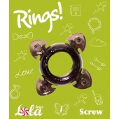 Чёрное эрекционное кольцо Rings Screw - Lola Games - в Рыбинске купить с доставкой