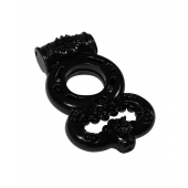 Чёрное эрекционное кольцо Rings Treadle с подхватом - Lola Games - в Рыбинске купить с доставкой