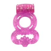 Розовое эрекционное кольцо Rings Treadle с подхватом - Lola Games - в Рыбинске купить с доставкой