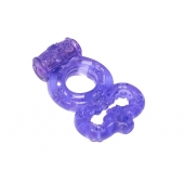 Фиолетовое эрекционное кольцо Rings Treadle с подхватом - Lola Games - в Рыбинске купить с доставкой