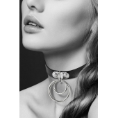 Черный чокер с двумя кольцами - Bijoux Pour Toi - купить с доставкой в Рыбинске