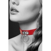 Красный узенький чокер с кольцом - Bijoux Pour Toi - купить с доставкой в Рыбинске