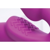 Ярко-розовый безремневой вибрострапон Evoke Vibrating Strapless Silicone Strap-on Dildo - XR Brands - купить с доставкой в Рыбинске