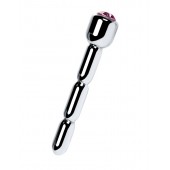 Серебристый уретральный плаг со стразом - 7 см. - ToyFa - купить с доставкой в Рыбинске