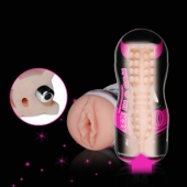 Мастурбатор-вагина Sex In A Can Vibra Vagina Tunnel - Lovetoy - в Рыбинске купить с доставкой