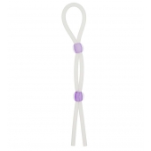 Прозрачное эрекционное кольцо-лассо SILICONE LASSO COCK RING DUAL BEADS - NMC - в Рыбинске купить с доставкой