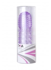 Насадка гелевая фиолетовая с точками, шипами и наплывами - 13,5 см. - Toyfa Basic - в Рыбинске купить с доставкой