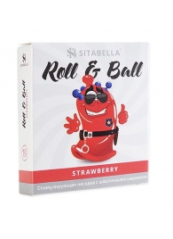 Стимулирующий презерватив-насадка Roll   Ball Strawberry - Sitabella - купить с доставкой в Рыбинске