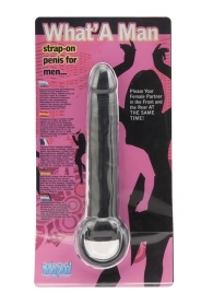 Чёрная насадка на пенис для анальной стимуляции WHATA MAN - 16 см. - Seven Creations - в Рыбинске купить с доставкой