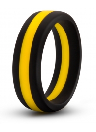 Черно-желтое силиконовое эрекционное кольцо Silicone Go Pro Cock Ring - Blush Novelties - в Рыбинске купить с доставкой