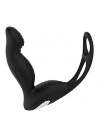 Черный вибромассажер простаты P-PLEASER W ERECTION ENHANCE - Dream Toys - в Рыбинске купить с доставкой