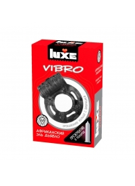 Чёрное эрекционное виброкольцо Luxe VIBRO  Африканский Эль Дьябло  + презерватив - Luxe - в Рыбинске купить с доставкой