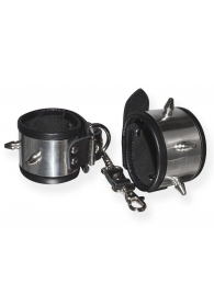 Серебристо-черные наручники с шипами и металлическим блеском - Sitabella - купить с доставкой в Рыбинске