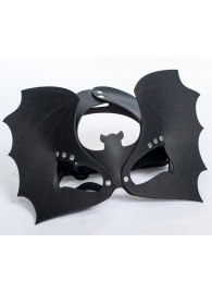 Черная кожаная маска на глаза  Летучая мышь - Sitabella - купить с доставкой в Рыбинске