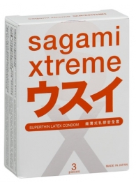 Ультратонкие презервативы Sagami Xtreme SUPERTHIN - 3 шт. - Sagami - купить с доставкой в Рыбинске