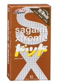 Презервативы Sagami Xtreme FEEL UP с точечной текстурой и линиями прилегания - 10 шт. - Sagami - купить с доставкой в Рыбинске